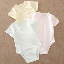 Baby shirt for men and women Baby short sleeve jumpsuit thin newborn cotton clothes triangle ha summer
