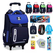 Schoolbag Primary School students third to sixth grade with tie rod 2021 new large capacity boys and girls pull rod back dual use