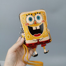 Sponge Baby Pie Big Stars Wallet Womens Small Crowd Design Zero Wallet Card Bag Integrated Bag Cute Original Short Girl