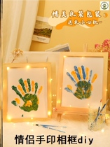 One year old one gift hand and foot print baby one hundred days old full moon contentment souvenir calligraphy and painting foot souvenir photo frame