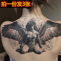 Tattoo stick wings big back male and female angel devil wing waterproof lasting feather simulation tattoo black and white full back