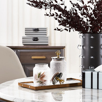 European-style crystal glass candy jar light luxury living room home coffee table decoration storage jar ornaments snack storage jar
