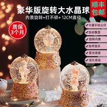 Christmas crystal ball music box desktop ornaments birthday gift box lovers dream snowflake rotating music box