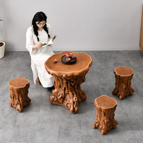 Outdoor patio table and chairs open-air Balcony Villa garden Garden Countryside Yard Casual Small Round Table Bench full waterproof sunscreen