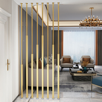 Light luxury Wrought iron partition screen Simple modern net red living room Household small apartment entrance column wall vertical strip decoration