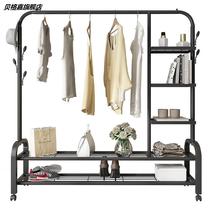 Simple drying rack floor folding indoor single pole type cold clothes drying rack household coat rack bedroom hanger