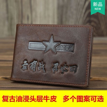 Drivers license sleeve Mens upscale personality 81 Pisets Veteran Motor Vehicle Walking License Protective Sheath Headlayer Cow Leather