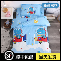 Kindergarten quilt three-piece set childrens quilt cover baby entering the kindergarten six-piece set quilt bedding pure cotton special nap winter