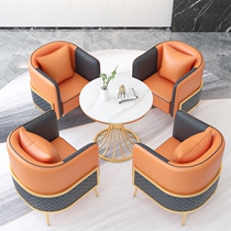 Nordic sales office talks table and chair set and light luxury modern beauty salon rest reception area small round table sofa four chairs