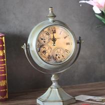 European-style living room study desktop retro metal desktop time watch household machinery gear clock ornaments ornaments