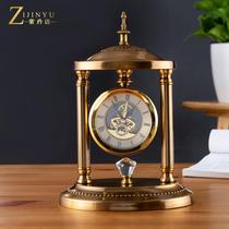 European-style watch clock pendulum creative alloy candle holder clock living room desktop clock decoration f-4cc
