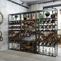 American retro winery ground wine rack industrial style restaurant bar display wine cabinet home living room wine cellar red wine rack