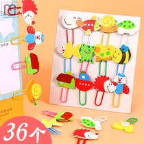 Paper clip bookmark creative cute paper clip color paper clip wooden animal Korea cartoon metal large candy color girl heart personality set students with small fresh special clip
