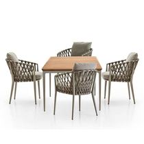 Outdoor table and chairs Courtyard Combination Garden Sun Protection Waterproof Dew Balcony Open-air Villa Rattan table Nordic outdoor choreography