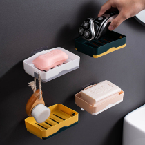 Soap Box Wall-mounted Soap Box Drain Toilet Soap Rack Soap Rack Free of perforated bathroom soap box shelve