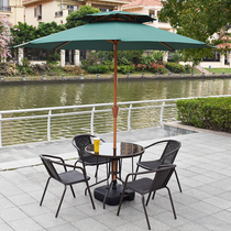 Outdoor Table And Chairs With Umbrella Outdoor Patio Casual Iron Art Open-air Great Sun Umbrella Cafe Milk Tea Shop Outside Swing Combination