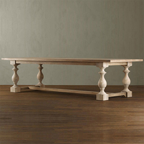 American old solid wood dining table loft retro conference table Nordic desk French Workbench office computer desk