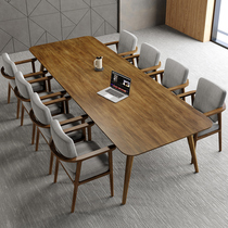 Solid wood conference table long table conference office training table and chair combination simple modern negotiation table rectangular Workbench