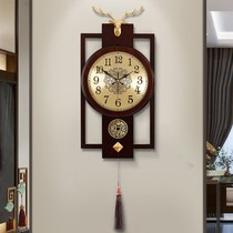 New Chinese wall clock living room home fashion Chinese style light luxury atmosphere when clock Wall pure copper classical wall watch