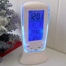 LED luminous music electronic clock alarm time date temperature display