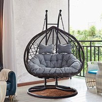 Double hanging basket rattan chair hanging chair home hammock indoor birds nest balcony swing courtyard outdoor Net red rocking basket chair