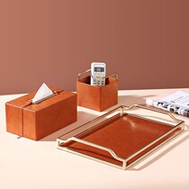 Coffee table storage box light luxury grade orange tissue box high-end remote control storage box pumping paper box household multi-function