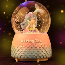Crystal Ball Music Box Music Box Music Box Rotating Mermaid Princess Girls Children Birthday Gifts Christmas ornaments