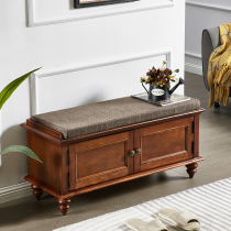 American style solid wood changing shoes stool Home Sitting Shoes Cabinet Eurostyle Doorway Wear and stool Entrance Doors into the family Guan Guan Storage Stool