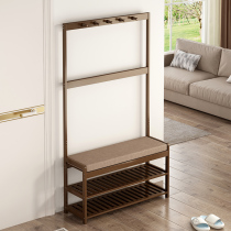 Entrance Shoe Rack Clothes Hat Rack Integrated Clothes Hanger Home Hanging Clothes Changing Shoes Hangers Clothes Hanger Bedrooms Floor Solid Wood Clothes Racks