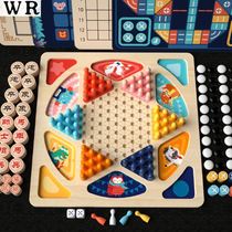 Flying Chess Checkers Five-sub Chess Fighting Beast Chess Chess Children Toy Puzzle Two-in-one Students Versatile