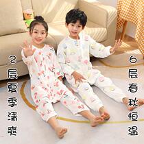 Summer sleeping bag children spring and autumn kick anti-kick in artifact goddamn summer thin ice screen gauze sleeping baby