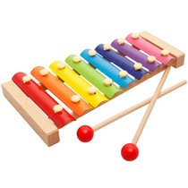 Early teaching of wooden children puzzle toys Orff instruments Wooden Eight 8 Soundstage Small Wooden Hands Knoll baby Toys