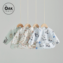 OAK FAMILY BABY BIB Waterproof Hood Clothing for eating anti-greaseproof male and female children Anti-wearing baby hood clothes