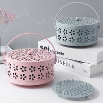 Mosquito incense drag and anti-fire mosquito box creative household with cover to cover ash and insect frame iron sandalwood insect