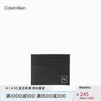 CK Jeans mens fashion casual box type print LOGO multi-blocked cow leather ticket clip card bag HP1623