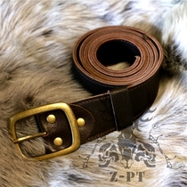 Belt Crazy Horse leather pure handmade first layer cowhide pin buckle simple nostalgic belt for men and women