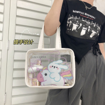 ins Hand bag cosmetic bag women portable large capacity advanced sense transparent waterproof travel storage bag wash bag