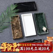 Marble bathroom tray Nordic luxury living room hotel toilet tray sink storage box coffee table ornaments