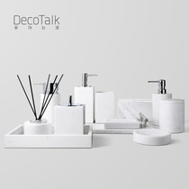 DecoTalk marble bathroom wash kit model room bathroom furnishings accessories lotion bottle tray-Silver