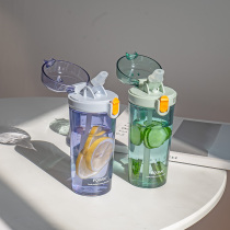 Net red with straw water bottle Straw cup cup Portable cute large capacity water cup female summer summer new mouth cup