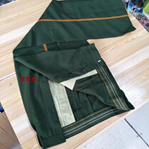 01 polyester silk single summer pants olive green summer pants overalls hemp yarn fan pants 92-1 Wu summer pants with yellow bar summer pants