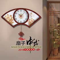 Chinese wall clock living room Chinese style clock personality creative wooden mute clock Household art decoration large hanging watch