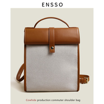 ENSSO14 inch computer bag mac canvas backpack leather bag 2021 new shoulder bag women