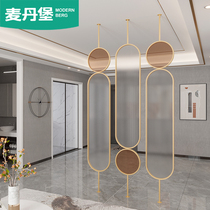 Screen partition living room entrance entrance shelter Nordic luxury iron stainless steel Changhong glass partition decoration