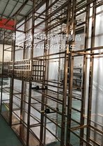 Foshan custom stainless steel wine rack bar stainless steel wine cabinet home Modern floor plating gold wine rack