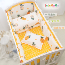 Crib Bedway kit for children full cotton baby four-piece set Winter anti-collision fence soft bag bedding