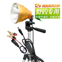 12V blue light fishing lamp holder 200W Night fishing light 9 Nuclear high power high power LED yellow light battery external lamp