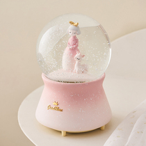 Glass crystal ball music box girl creative birthday gift girl dream Princess music box decoration ornaments