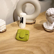 Han Edition Cute Macaron Color Ear Machine Line Containing Bag Small Mini Wallet Head Layer Cow Leather Coin Bag Zero Money Bag