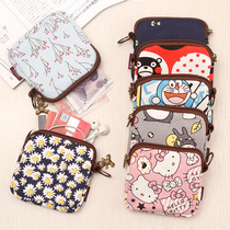 Coin purse wallet female mini cute Chai dog Korea key storage fabric canvas bag student silver bag